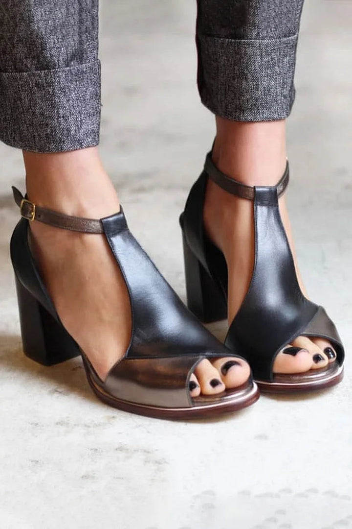 SANDALIAS ELEGANTES CON TACÓN BAJO