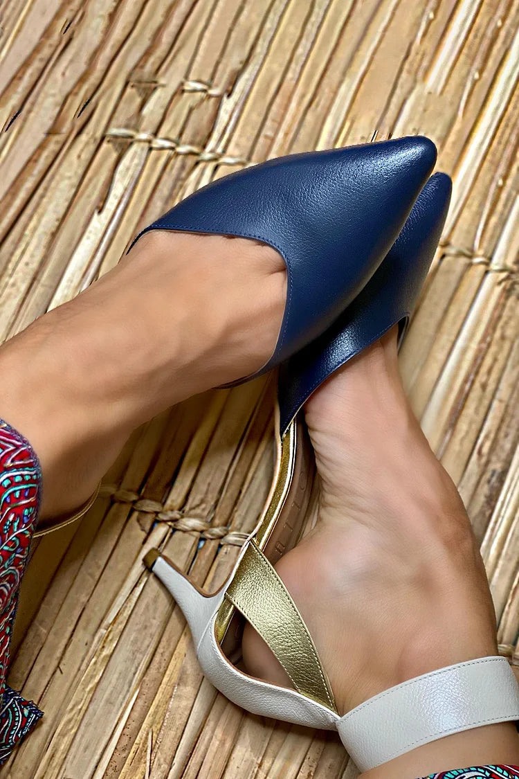 SLINGBACK BICOLOR CON TACÓN ELEGANTE
