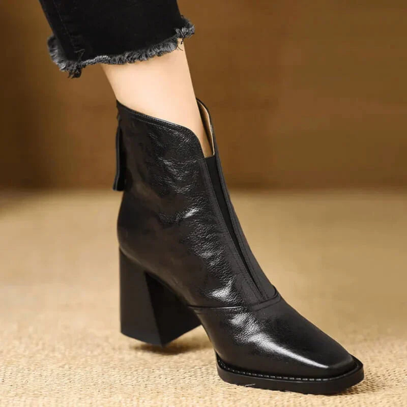 Isabelle | Botines de cuero cómodos con puntera y altura de tobillo