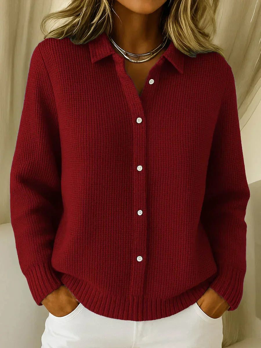 Katrina – Cardigan de Punto Texturizado con Botones