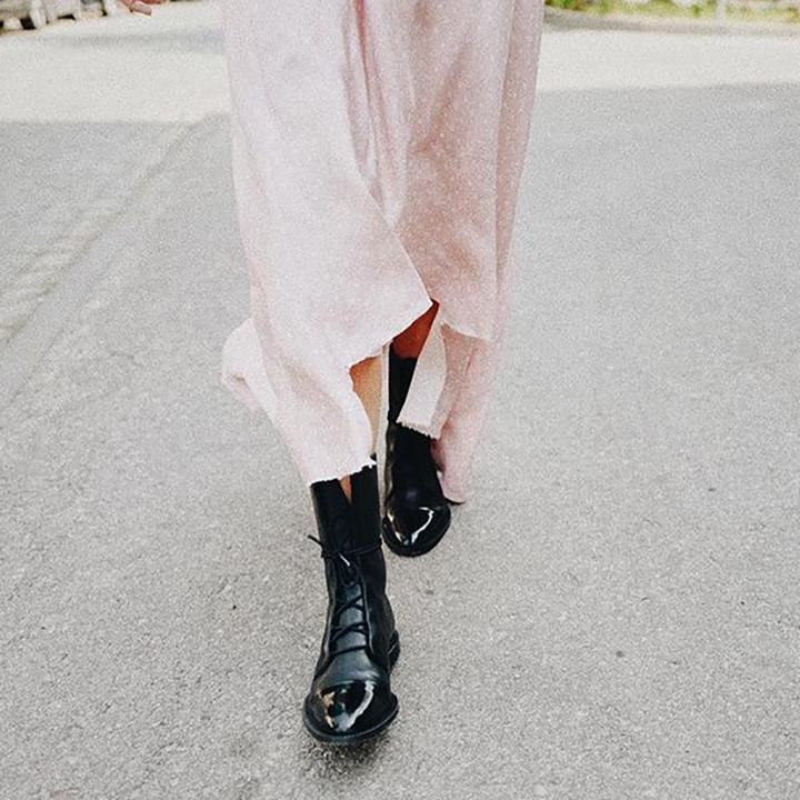Gabriela | Botas De Cuero Sintético Negro De Alta Calidad