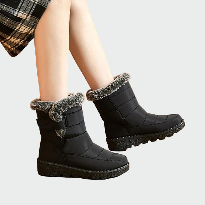 Jimena | Botas Cálidas Con Forro De Peluche Azul Marino