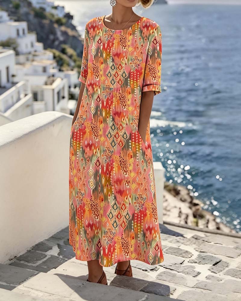 Emma | Vestido midi floral suelto y ligero