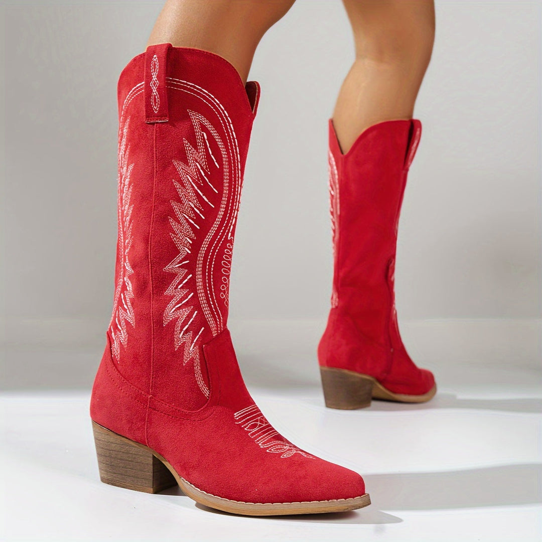 Valentina | Botas Vaqueras Con Tacón Bloque Estable Y Cómodo